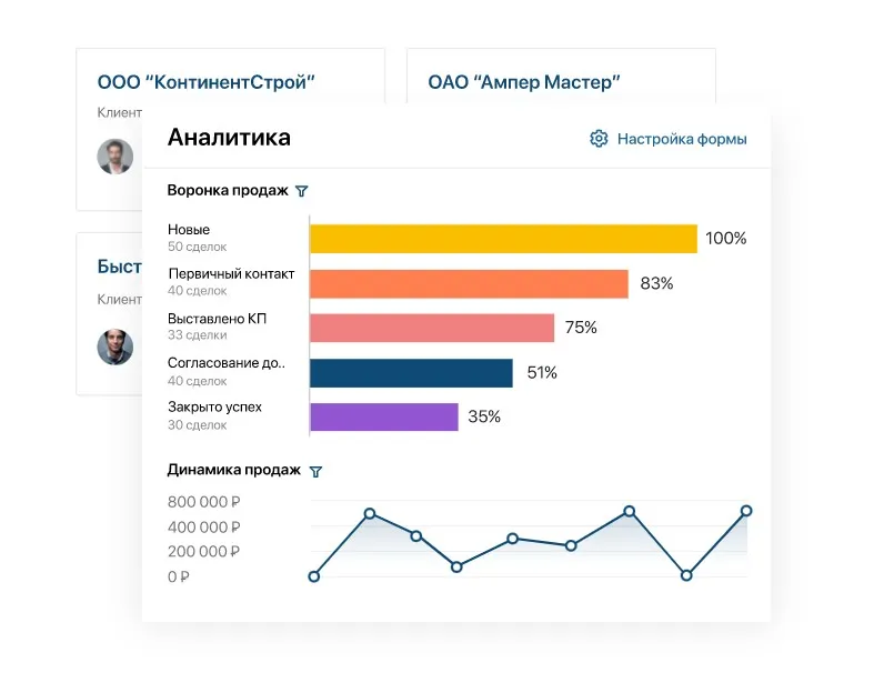 В ELMA365 CRM есть инструмент для полноценного контроля работы сотрудников