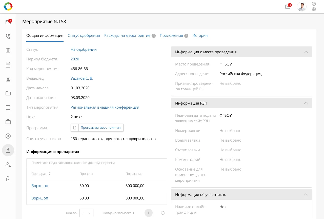 Реализация мероприятия и анализ эффективности в ELMA