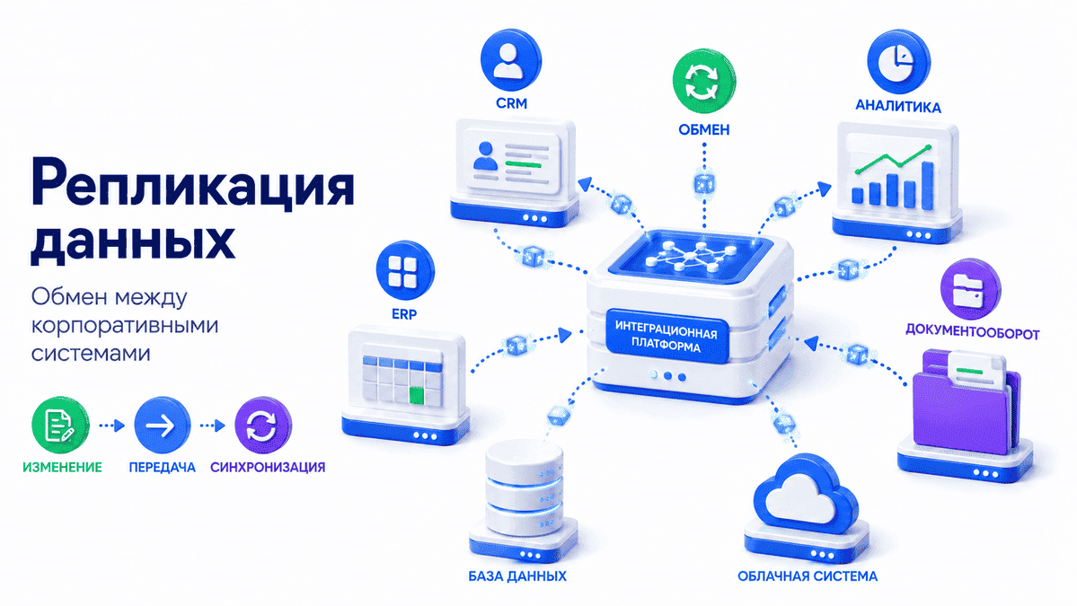 Репликация данных между CRM, ERP, базами данных и аналитическими системами