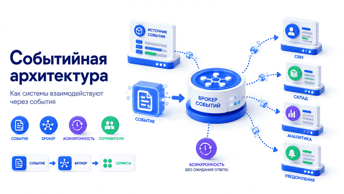 Событийная архитектура (Event-Driven Architecture, EDA): что это, когда нужна, паттерны и примеры