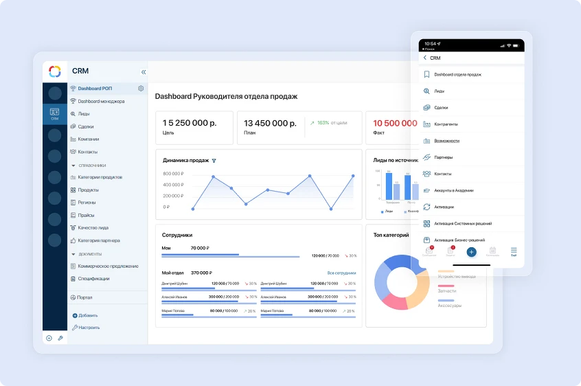 Дашборды в ELMA365 CRM