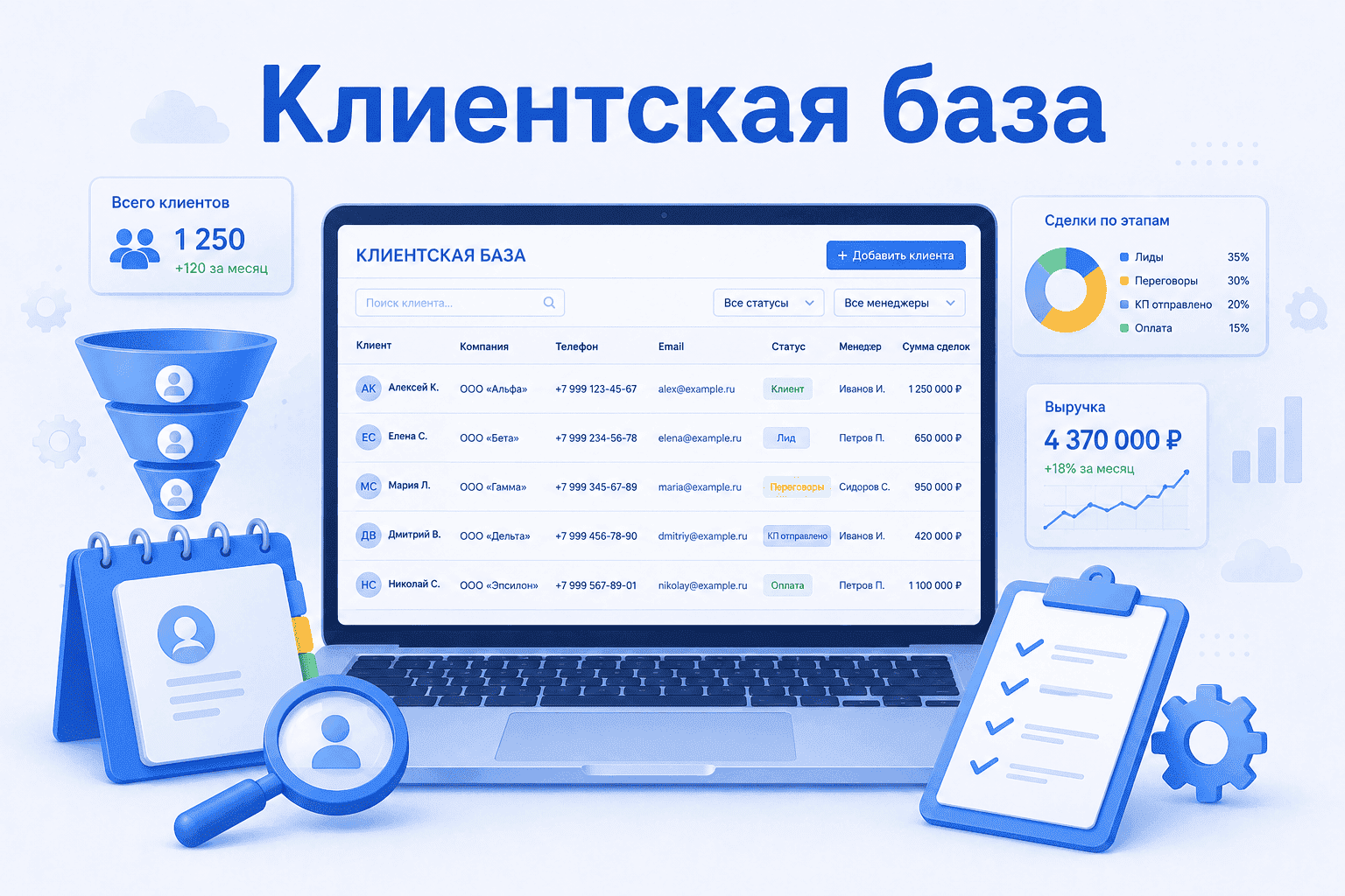Клиентская база: что это такое, как вести в CRM и Excel Клиентская база: что это, как вести в CRM и Excel и как увеличить базу клиентов