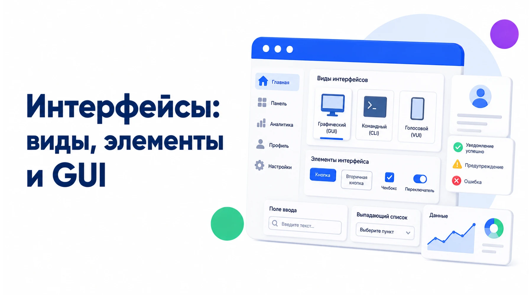 Интерфейсы: виды, элементы и GUI